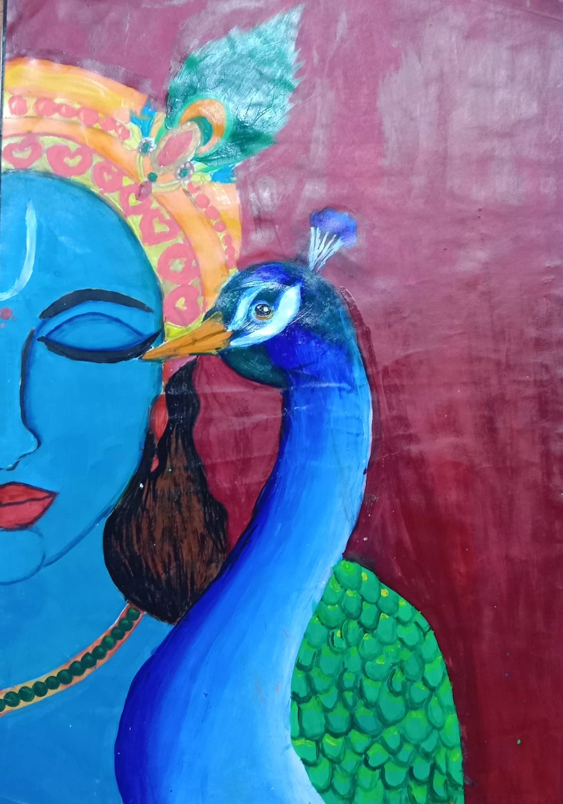 Lord Krishna & Peacock